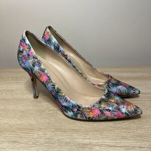 J Crew Elsie Pumps Heels In Glitter Palm Colorful Statement‎ Size 7.5